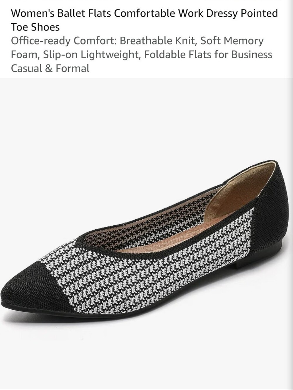 SEMWISS POINTED-TOE KNIT BALLET FLATS
